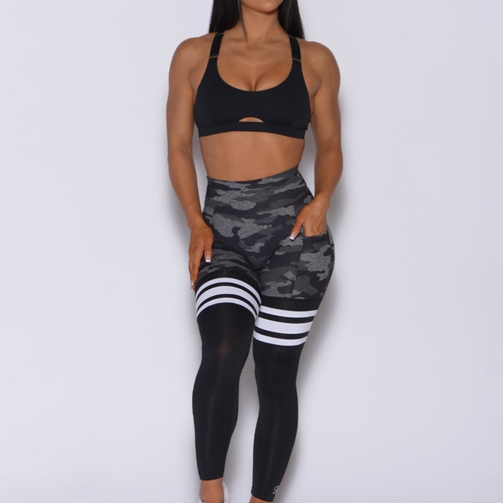 Bombshell Sportswear Camouflage Leggings - Black and Gray